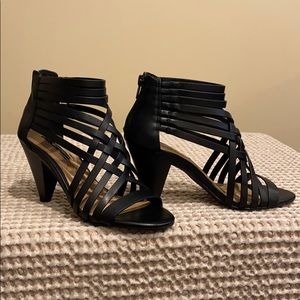Strappy high heels